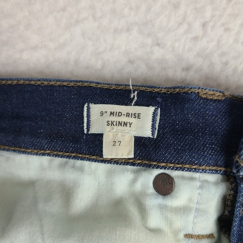 MADEWELL Jeans Womens 27 Blue 9" Mid Rise Skinny Dark Wash Denim - Picture 8 of 14